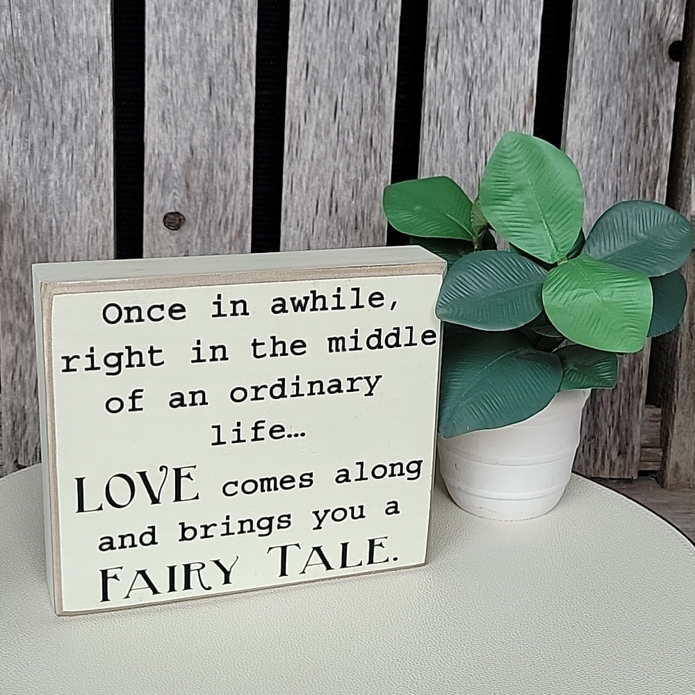 Collins Inspirational Quote Block Decor- Love Life Fairytale - Picture 4 of 5